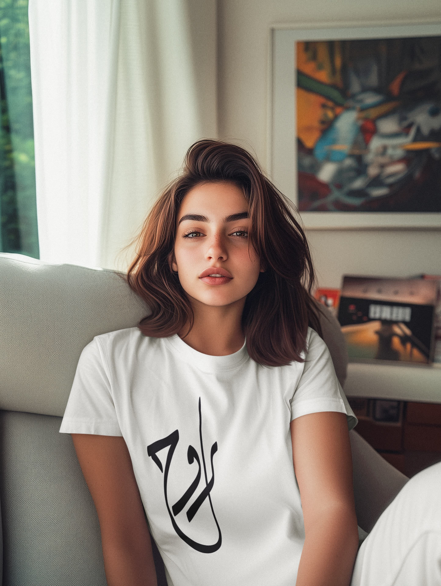 Short sleeve T-shirt Arabic calligraphy Rouh روح