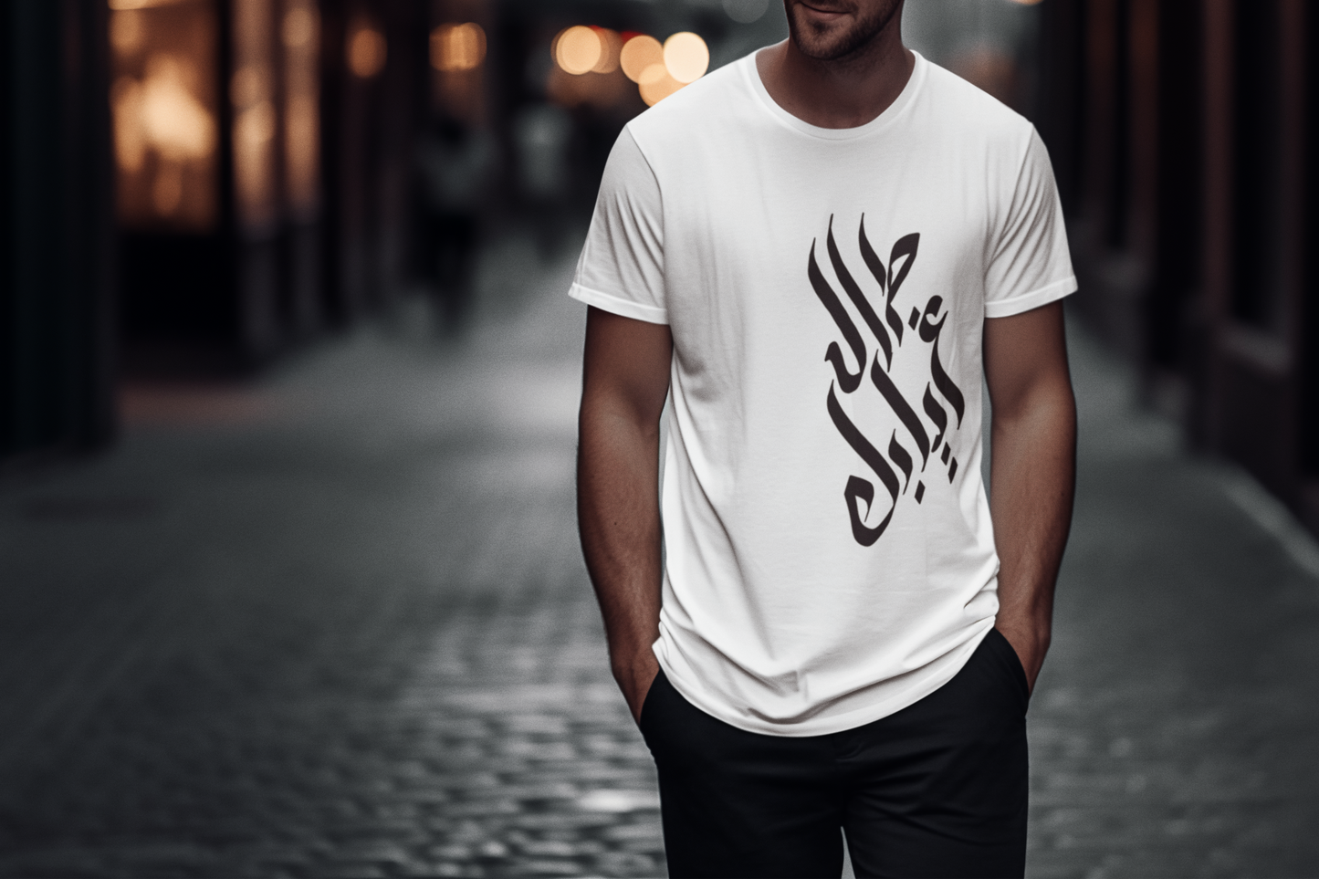 Short sleeve T shirt Arabic calligraphyطال غيابك Long has been your absence